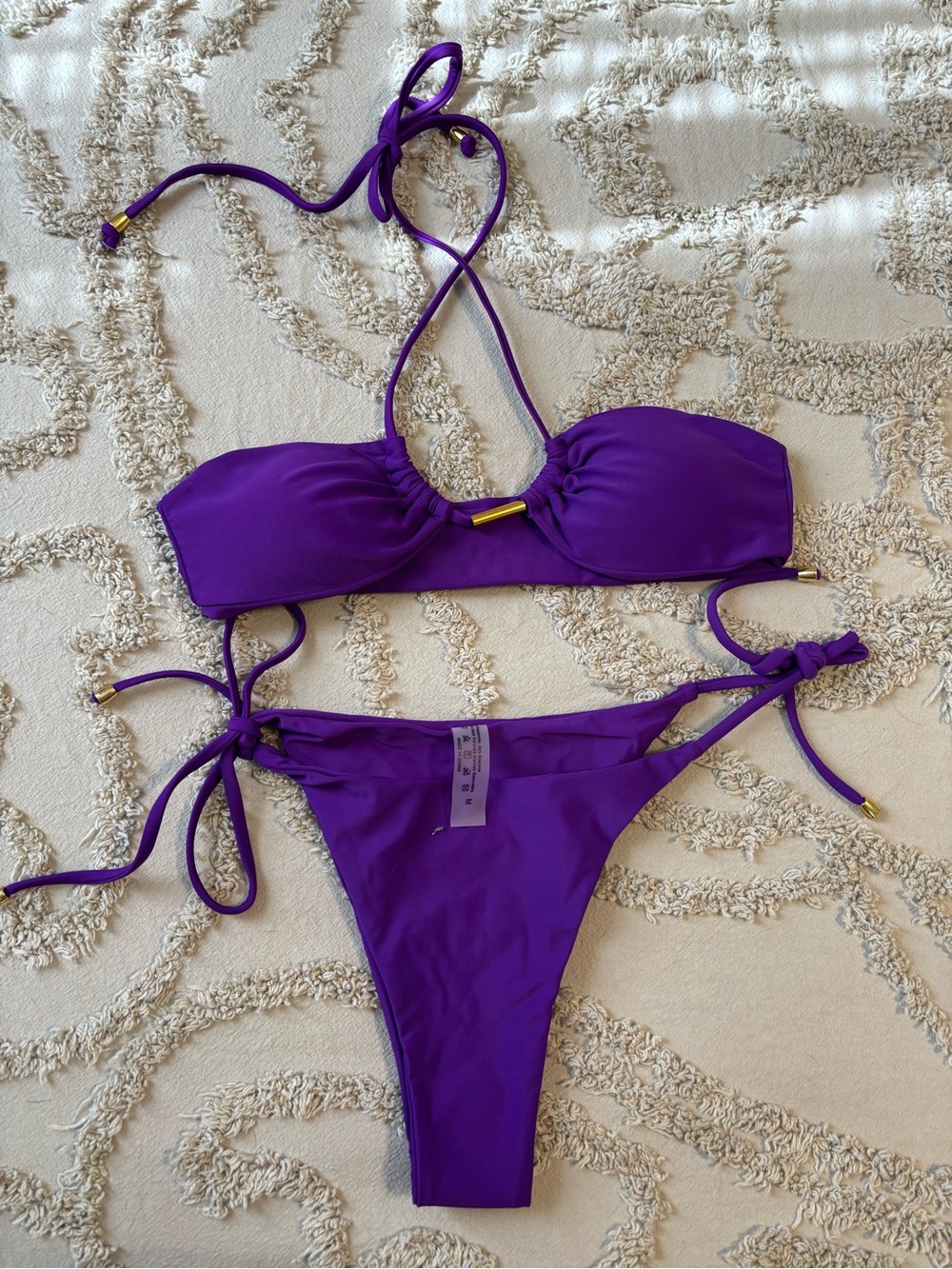 Purple String Bikini Set